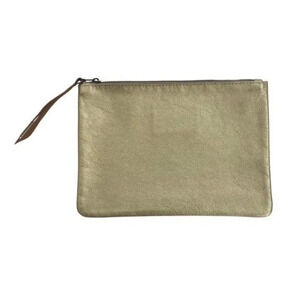 Lalla Marrakech Gold Leather Clutch Bag